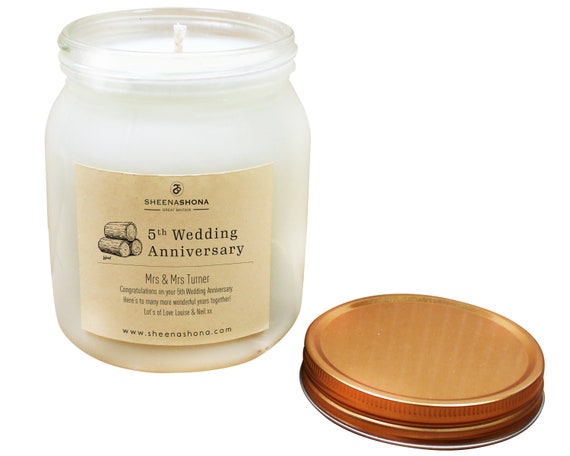 ★お求めやすく価格改定★ 5th Wood Large Wax Soya Personalised Anniversary Wedding One Piece