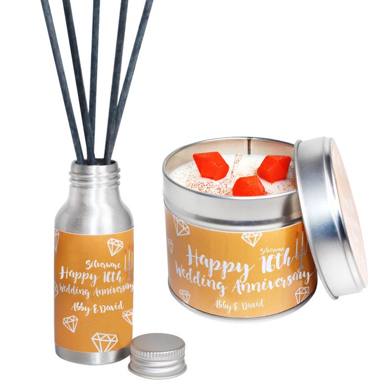16th Silverware Wedding Anniversary Scented Soya Wax Candle or Etsy UK
