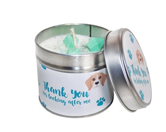 Thank You For Looking After My Dog Soya Wax Candle Tin / Doggie Gift Ideas /  Vegan Eco Friendly  / Brand Sheenashona