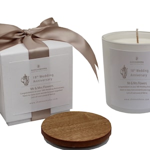 18th Porcelain Wedding Anniversary Luxury Candle/Personalised Handmade Gift Boxed Candle & Oil Reed Diffuser Gift Set/ Brand Sheenashona