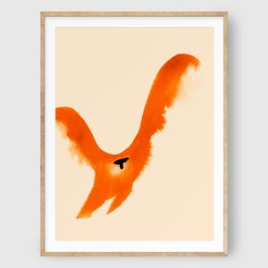 Abstract Gibbon Watercolor Painting: Modern Orangutan Jungle Zoo Minimal Art Print