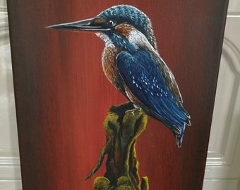 Ijsvogel acrlylic schilderij