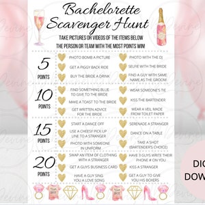 Bachelorette Scavenger Hunt, Bachlorette Scavenger Hunt, Bachelorette Photo Hunt, Bachelorette Party Scavenger Hunt, Hen Party Game