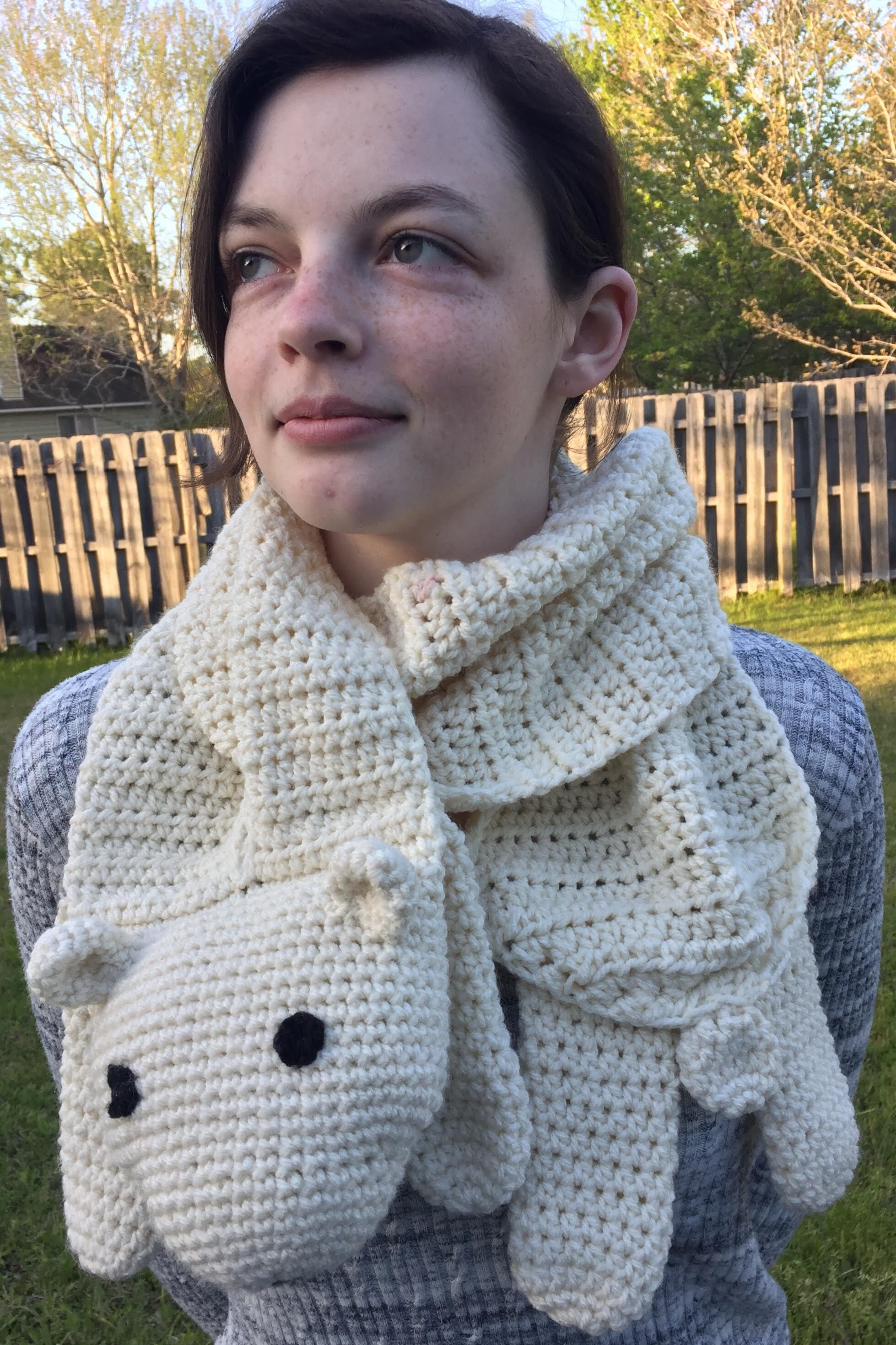 Crochet Polar Bear Keyhole Scarf Pattern ONLY/Animal