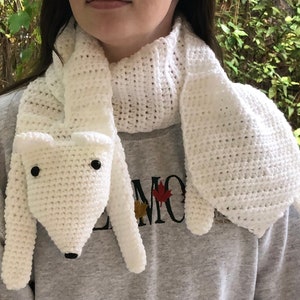Crochet Arctic Fox Scarf