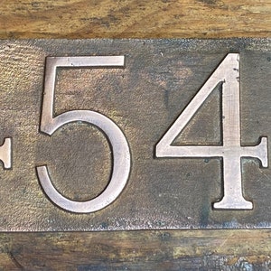 Vintage Brass Address Plaque/Sign “4546” 11/3/4 x 3-3/4 x 3/8” Heavy