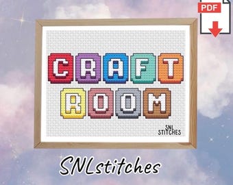 Craft Room Cross Stitch Pattern PDF