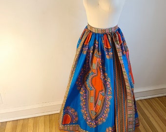 ブルーダシキハイウエストスカート