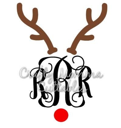 Download Reindeer For Monogram SVG file // Antlers SVG // Christmas ...