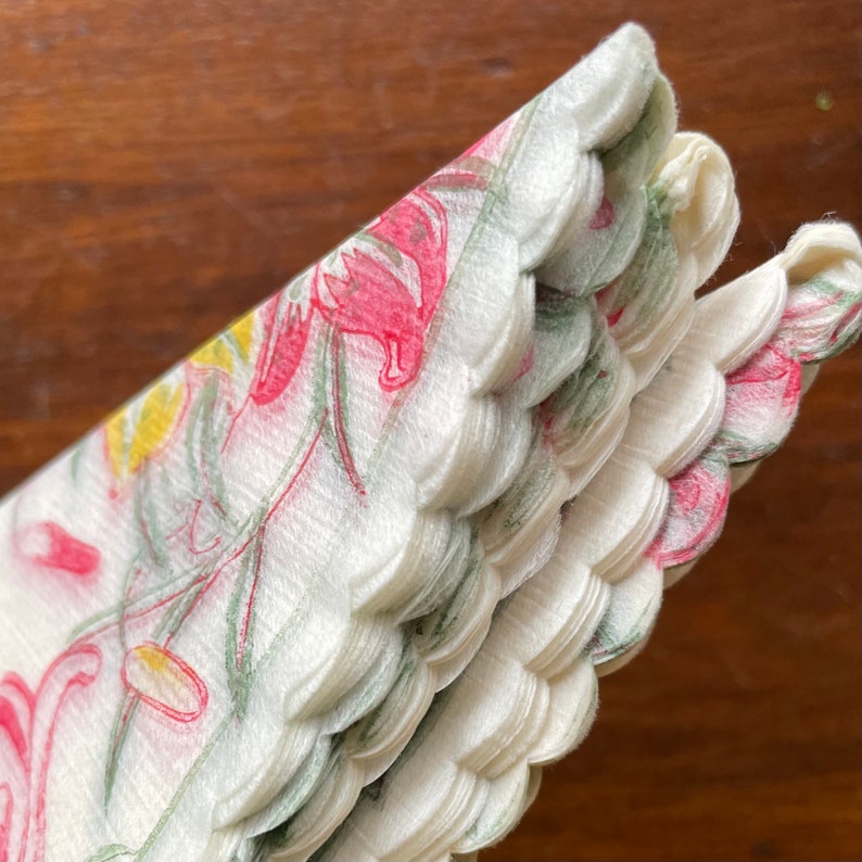 Silk Effect Paper Napkins, Made in Japan C.1960s, Cocktail, Decopage