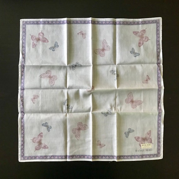 Hanae Mori Linen Handkerchief Made in Japan c.199… - image 7