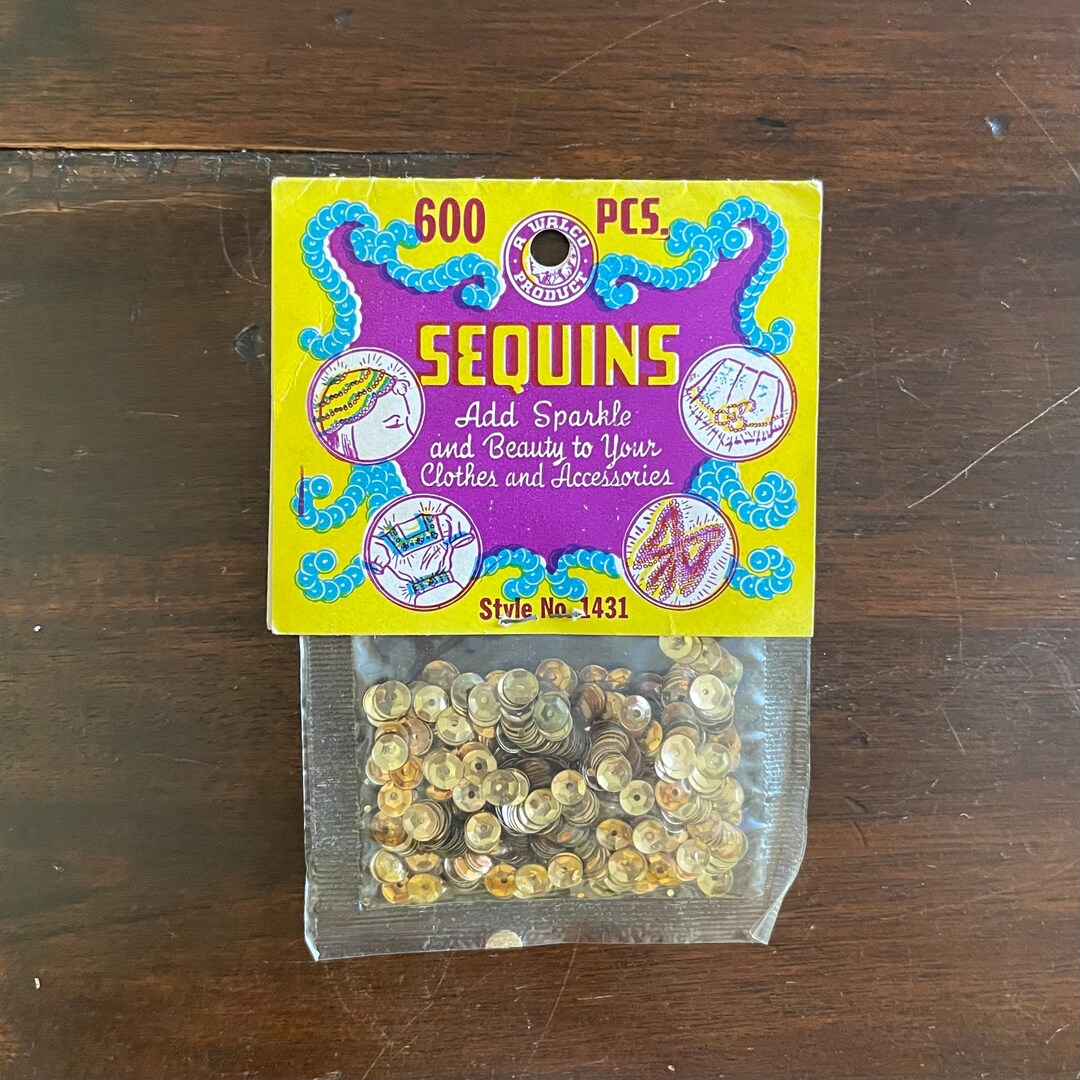 Gold Cupped Round Sequins Package Craft House Products Etsy