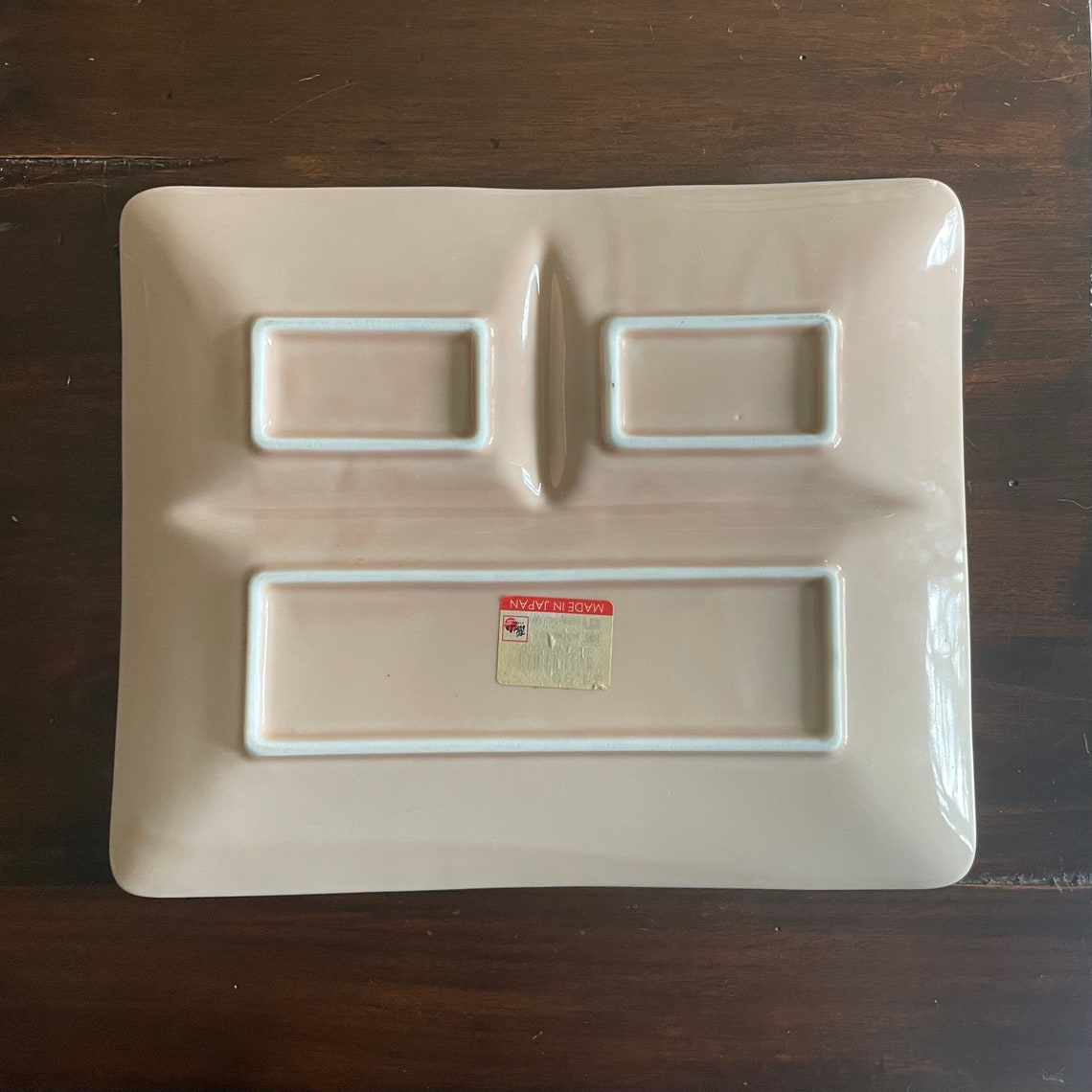 Minimal Pink Divided Luncheon Plate Porcelain Made in Japan Etsy
