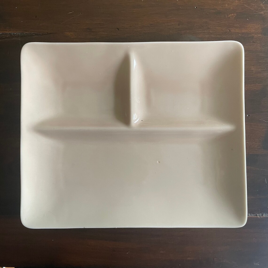 Minimal Pink Divided Luncheon Plate Porcelain Made in Japan Etsy