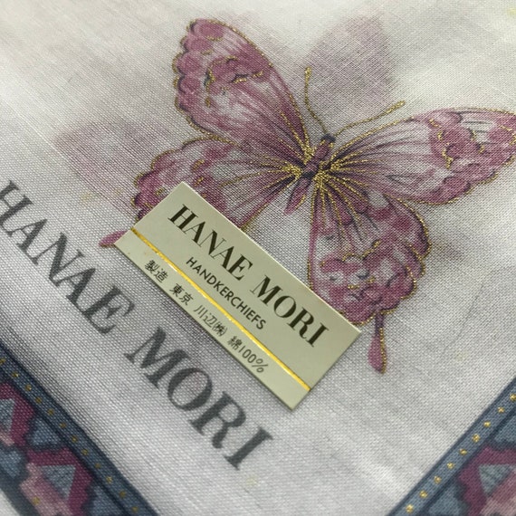 Hanae Mori Linen Handkerchief Made in Japan c.199… - image 5