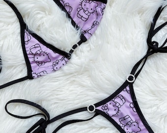 Kitty-bikini met strikband opzij