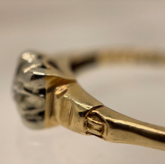 Art Deco 14k Diamond Solitaire Ring - image 8