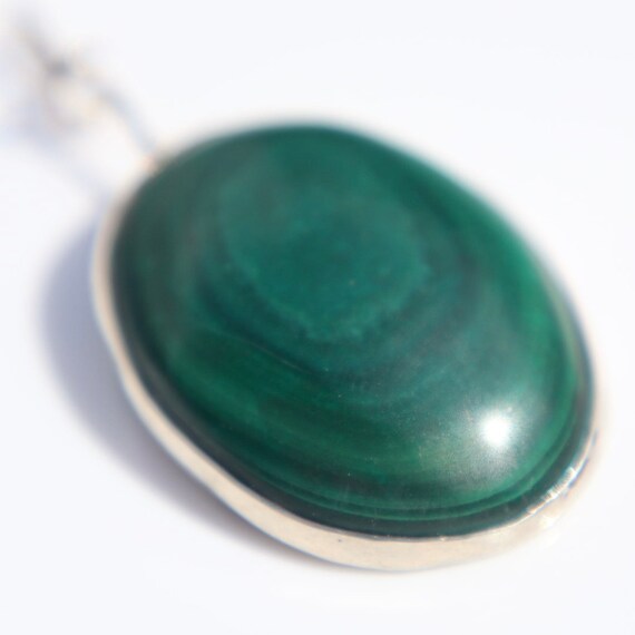 Handcrafted Malachite + Sterling Pendant - image 6