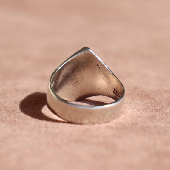 Sterling Statement Ring Silver Geometric Design C… - image 7