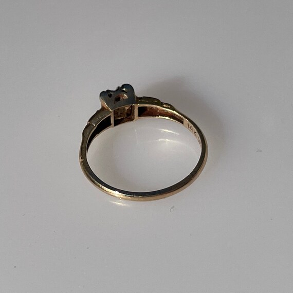 Art Deco 14k Diamond Solitaire Ring - image 7