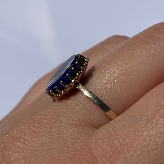 10k Gold Lapis Lazuli Ring With Gold Inlay - image 4