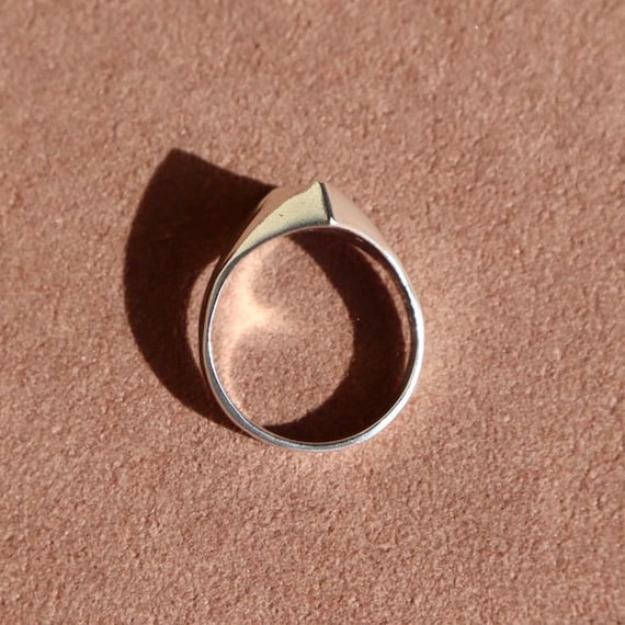 Sterling Statement Ring Silver Geometric Design C… - image 6