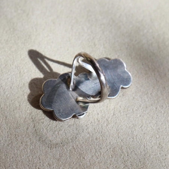 Turquoise Statement Ring Sterling Silver Southwes… - image 6
