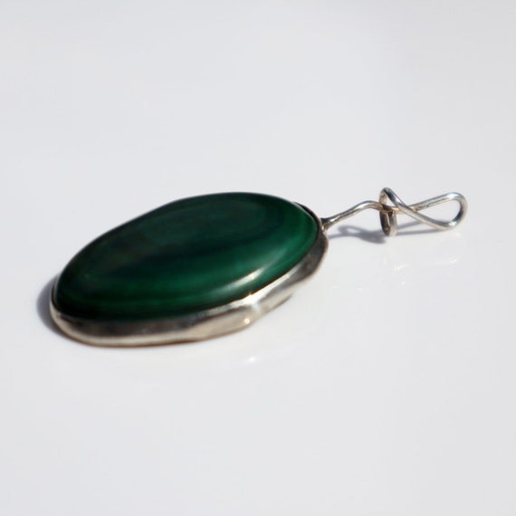 Handcrafted Malachite + Sterling Pendant - image 5