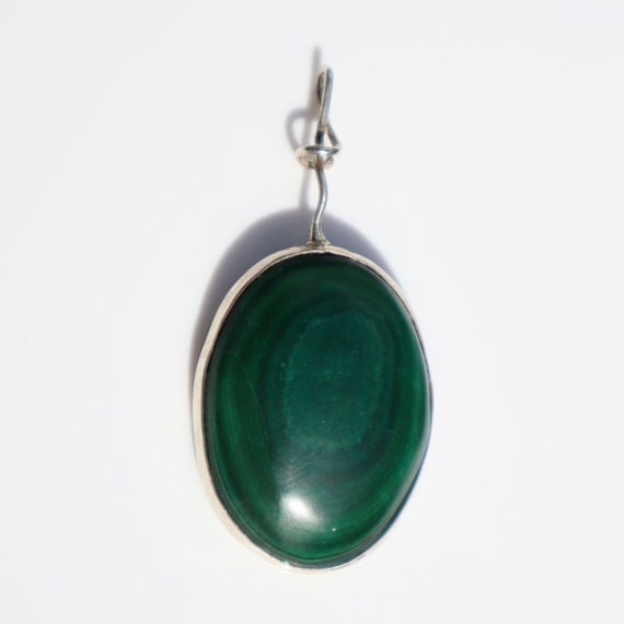 Handcrafted Malachite + Sterling Pendant - image 7