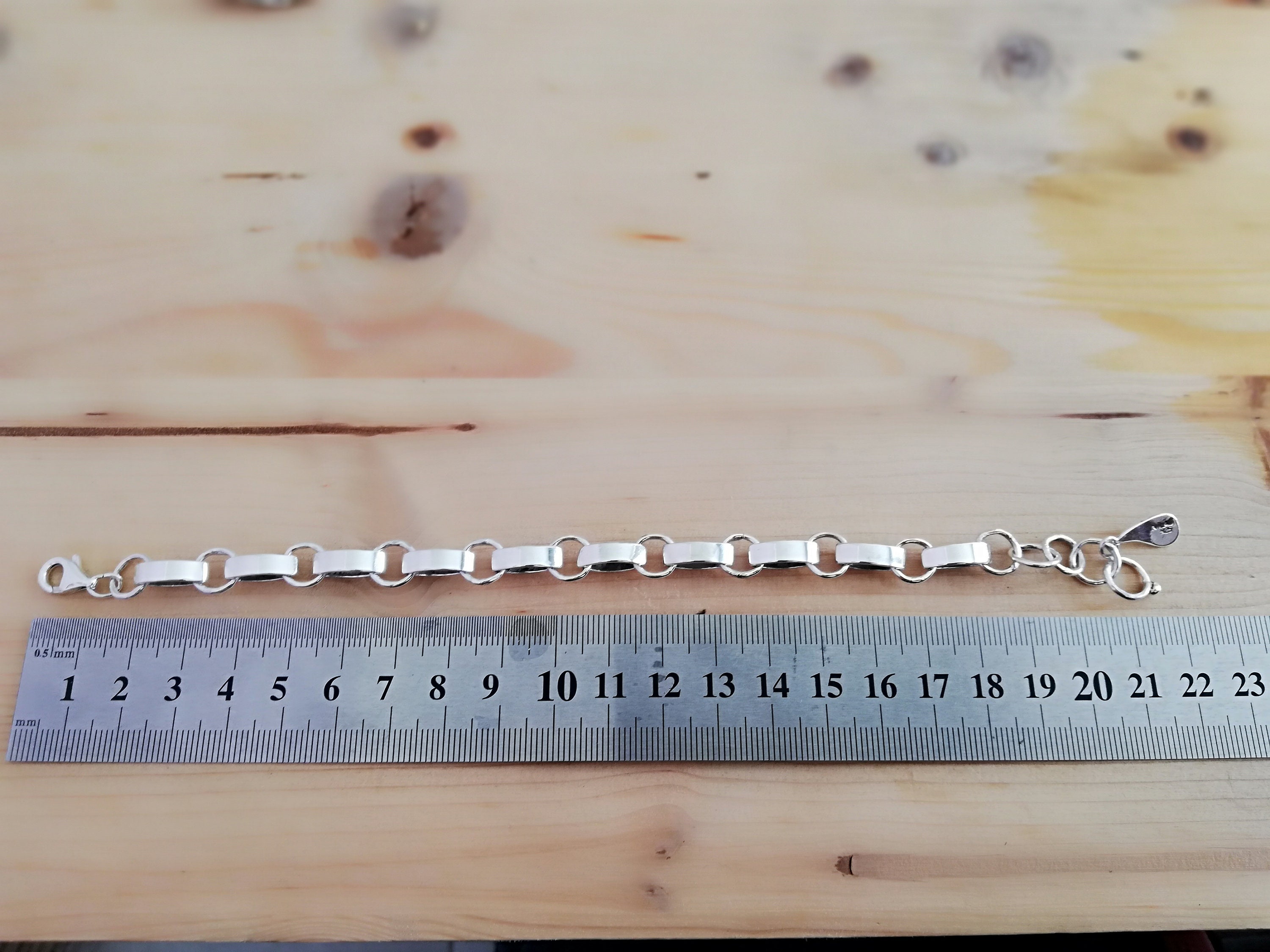 Unisex Chain Link Bracelet Solid Sterling Silver, Handmade