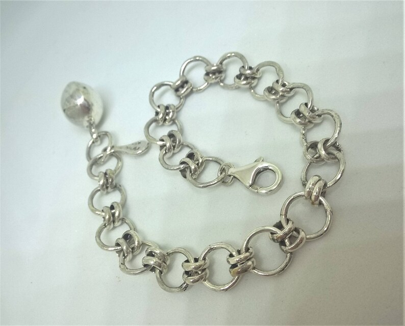 Handcrafted sterling silver link/chain bracelet handcrafted Etsy
