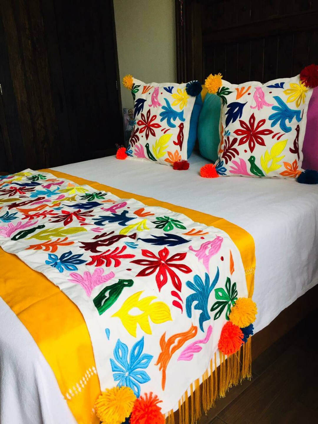 Mexican Table Runner Bulk Otomi Runner Mexican Blanket Runner Mexican