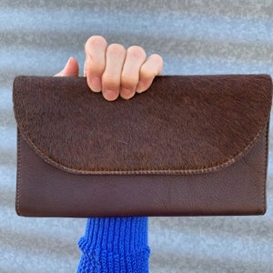fab cowhide envelope-style brown hair cowhide wallet/clutch - too cute!  AMAZING price!
