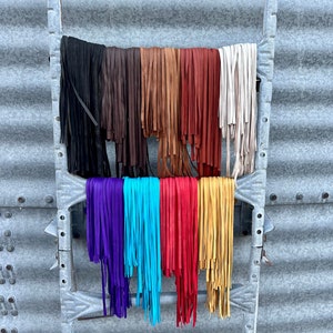 NEW! double-fringe leather and suede snap-on fringe tassel - add to any bag!