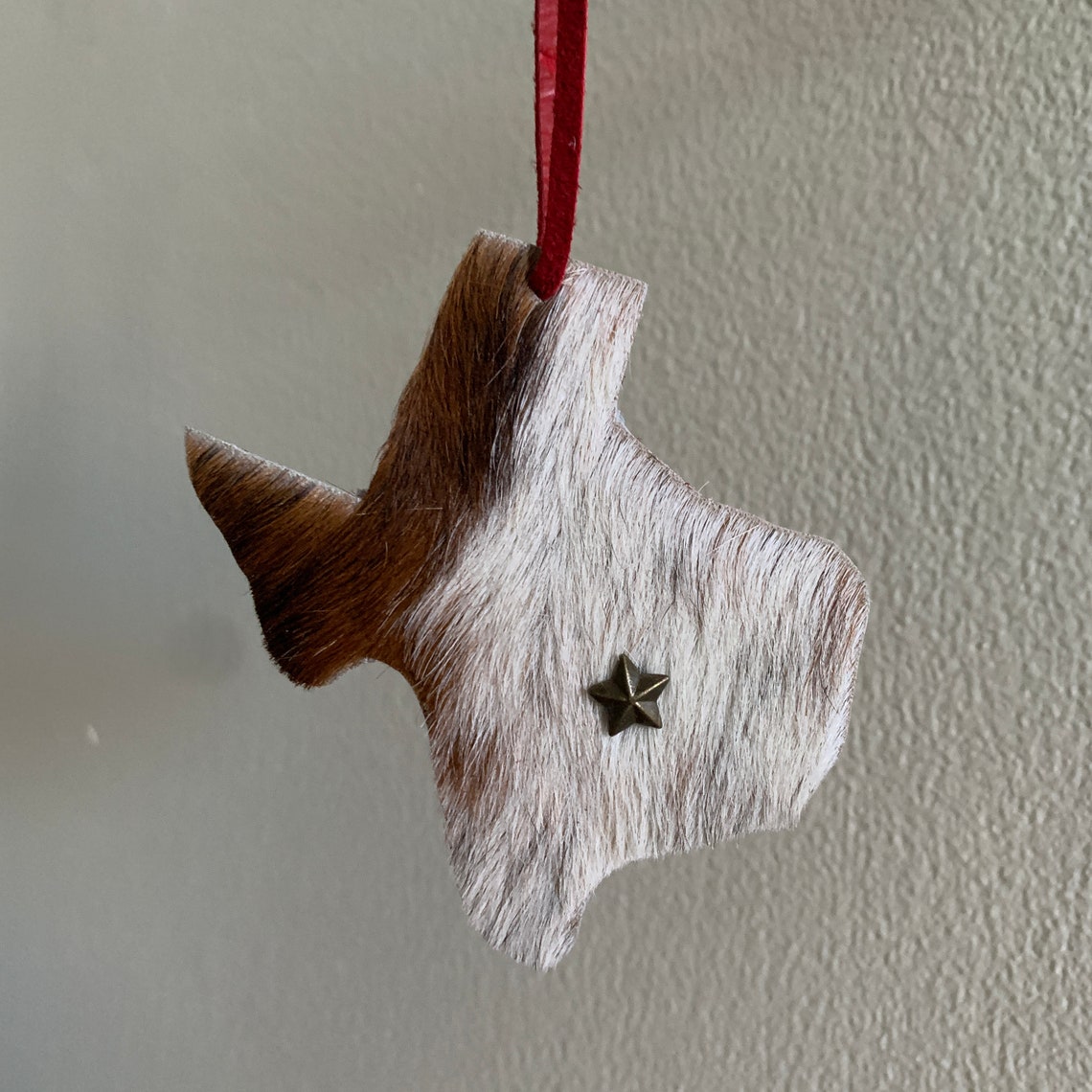 Set of 3 Cowhide Texas Christmas Ornament 3x3 Etsy
