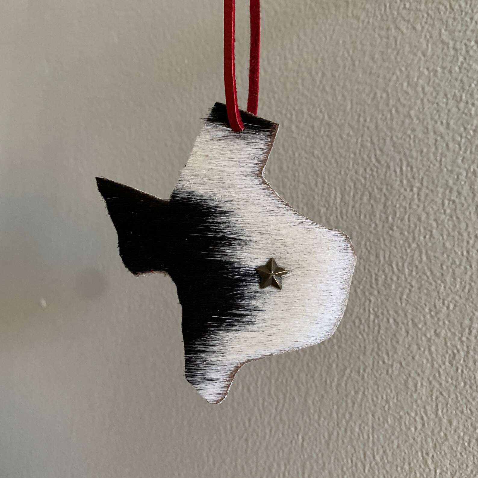 Set of 3 Cowhide Texas Christmas Ornament 3x3 Etsy