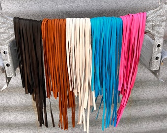 RESTOCK & NEW COLORS - leather and suede snap-on fringe tassel - add to any bag!
