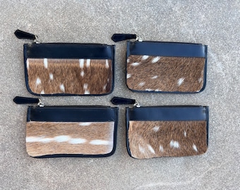 NEW! large axis deer hide coin purse