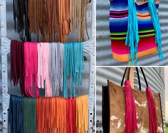 leather and suede snap-on fringe tassel - add to any bag!