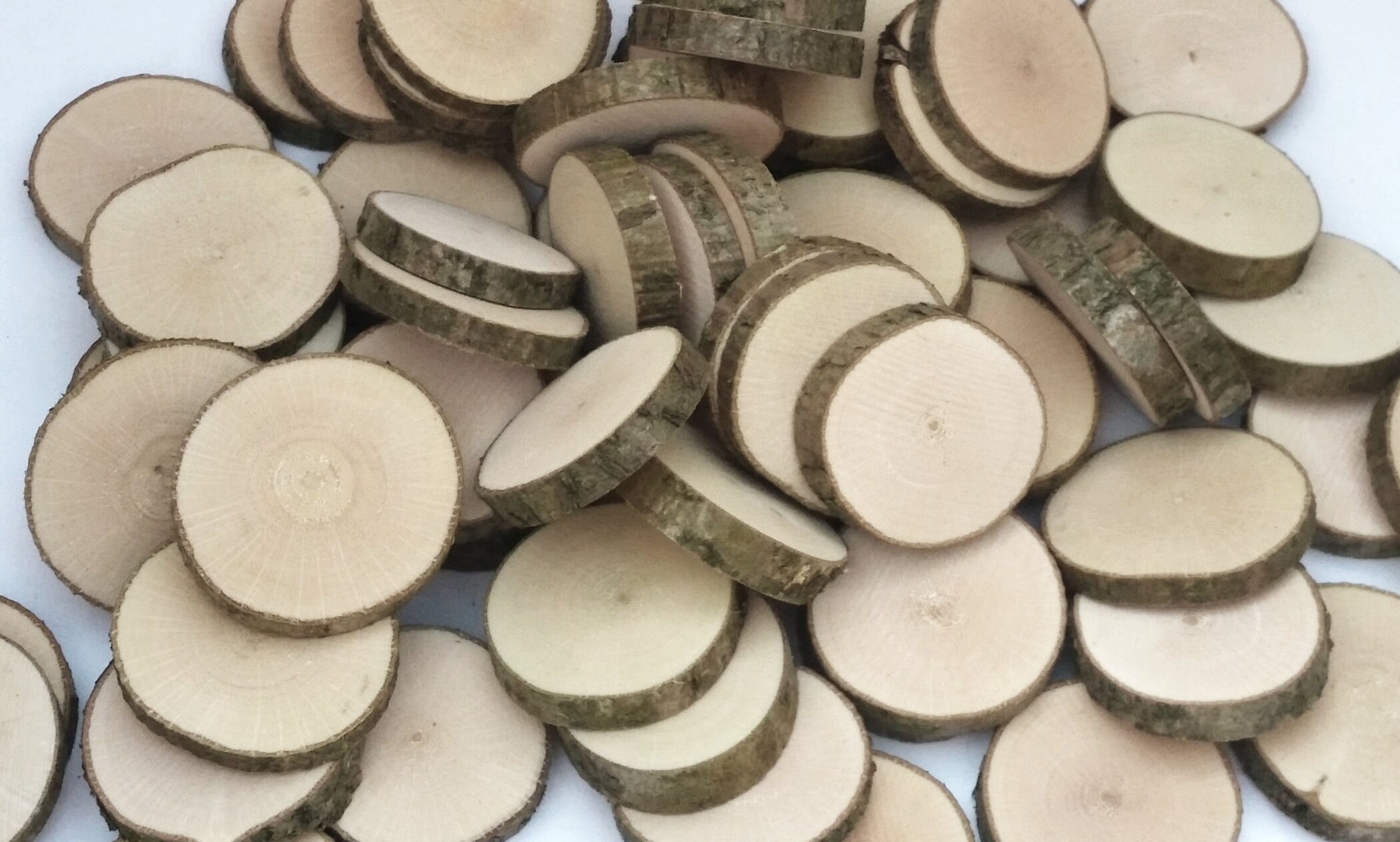 Bulk Wood Slices, B Grade Wood Slices, Imperfect Natural Pine Wood