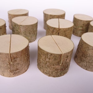 20 soportes de la tarjeta de madera para rústico sin mesa pequeña lugar novia duchas bosque fiestas casa calentamiento nombre soporte rebanada natural en mal estado