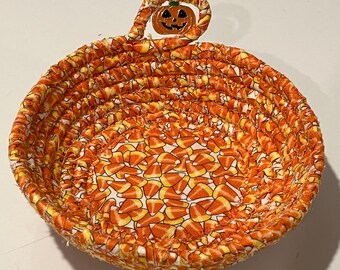 Handmade Candy Corn Coil Basket