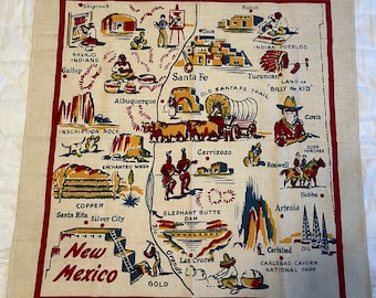 New Mexico Vintage Souvenir Tablecloth