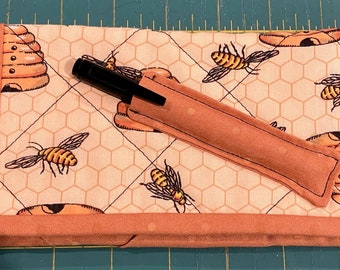 Handmade Quilted Honey Bee Checkbook Cover