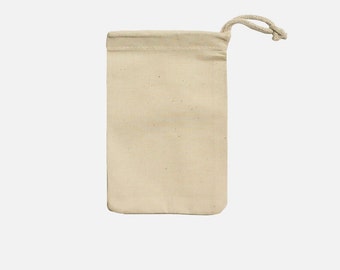 small muslin drawstring bolsas