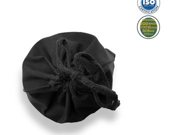 1/10/25 (10by12) Large Black Single Drawstring Muslin Cotton Reusable Bags, Kitchen storage, Wedding favours, Gift Wrap, Shoe bags