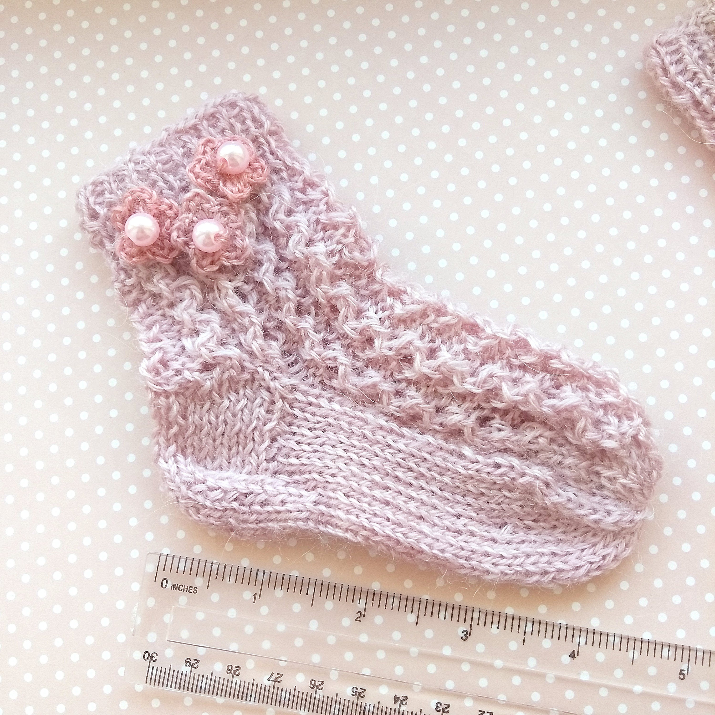 KNIT BABY SOCKS 03 Months Pink Wool Socks Baby Shower Gift Etsy
