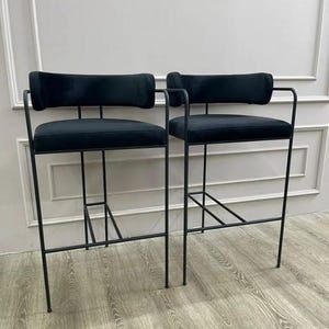 Chair black,dining,lounge,bar,metal,counter height,vintage,kitchen,leather,modern,with backs,