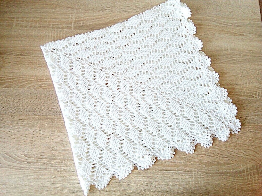 Organic Crochet Cotton Throw Baby White Blanket for Newborn Etsy