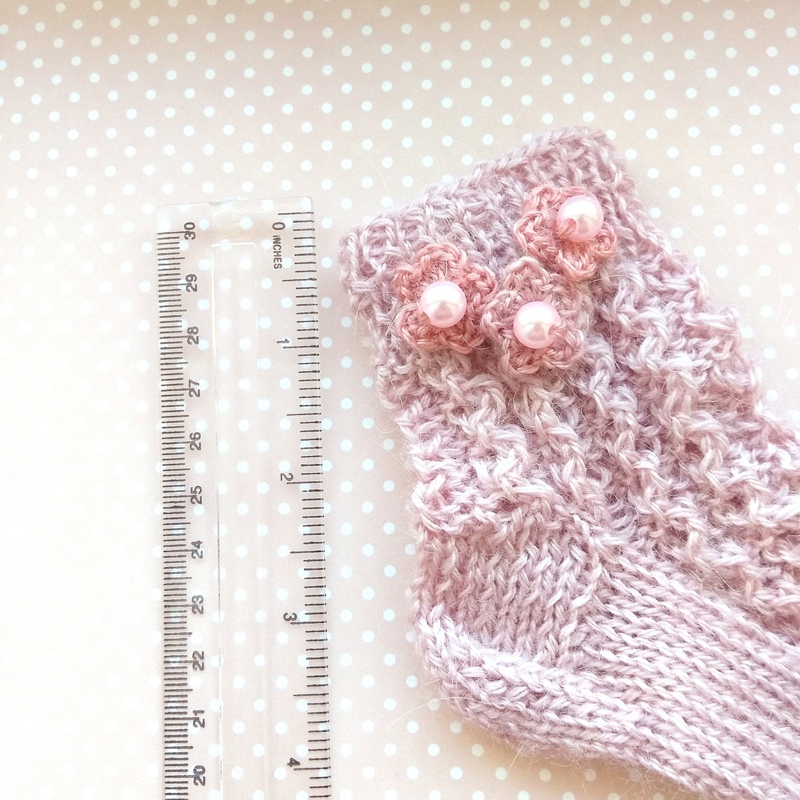 KNIT BABY SOCKS 03 Months Pink Wool Socks Baby Shower Gift Etsy